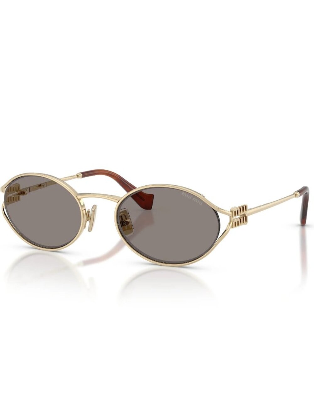 NEW MIU MIU SUNGLASSES, MU52YS ZVN80Q WOMEN GOLD/GRAY MU 52YS, SMU 52Y EYEWEAR
